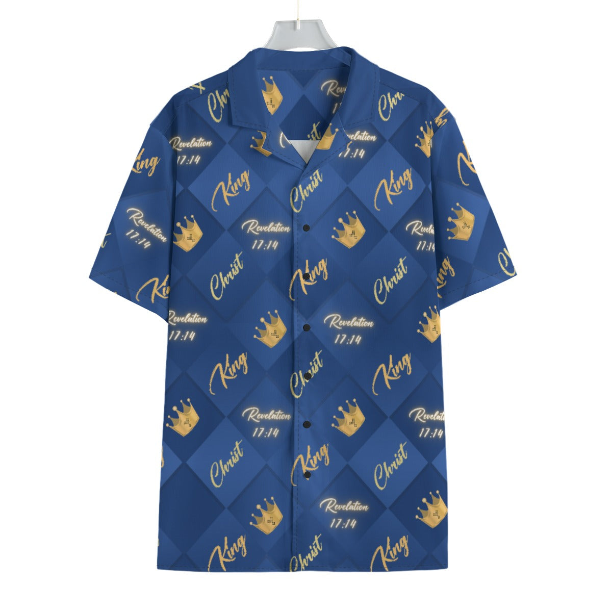 KING CHRIST Revelation 17:14 Crown Pattern Hawaiian Shirt - WearYnobe