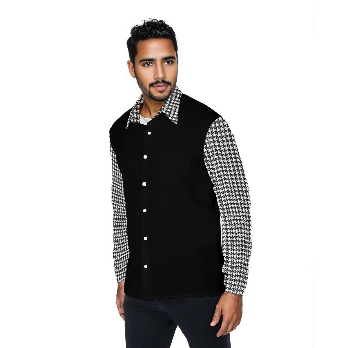 PRAY WITHOUT CEASING Houndstooth Plaid Long Sleeve Shirt