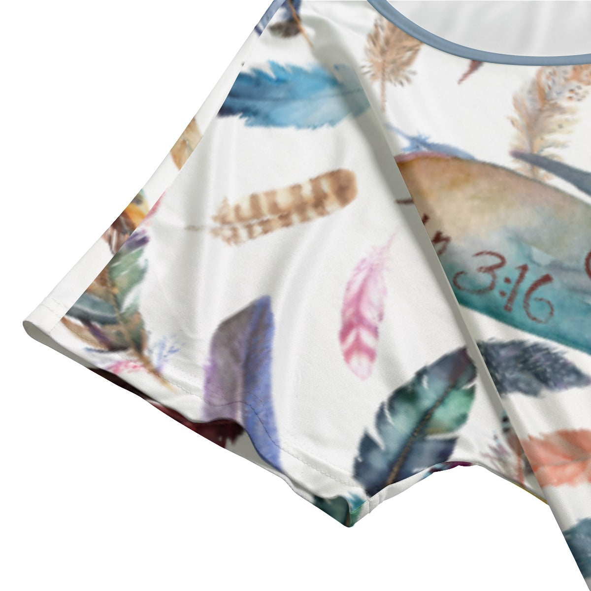 BELIEVE John 3:16 Feather Print Long Gown Dress With Pockets - WearYnobe