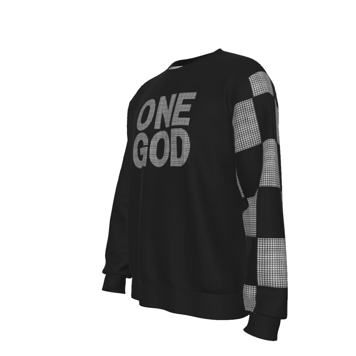 ONE GOD Thick Houndstooth Checkered Plaid Print Sweater - WearYnobe
