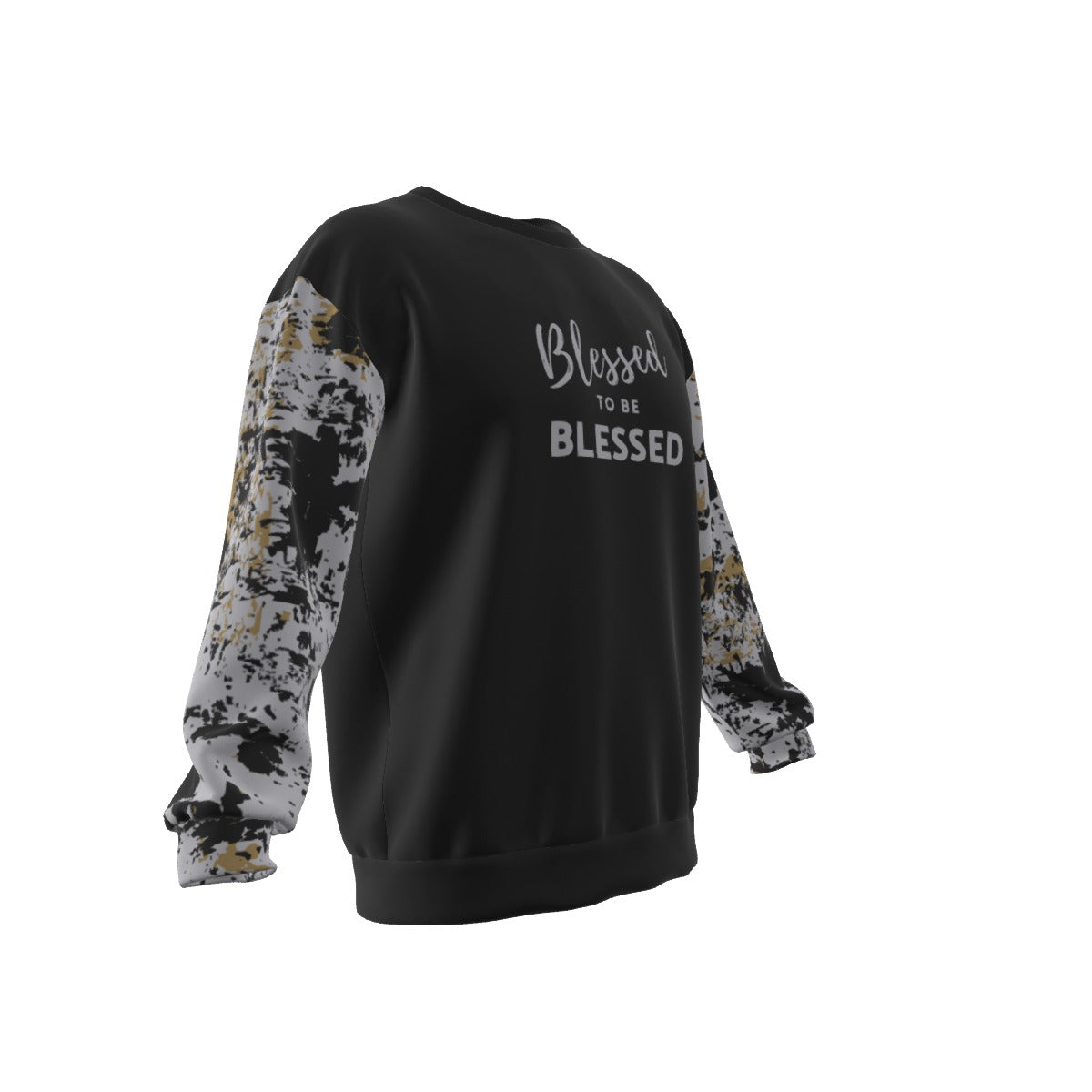 BLESSED TO BE BLESSED Paint Splatter Print Sleeve Sweatshirt - WearYnobe