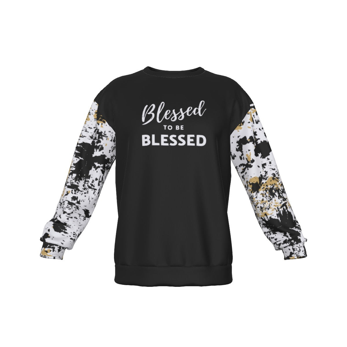 BLESSED TO BE BLESSED Paint Splatter Print Sleeve Sweatshirt - WearYnobe