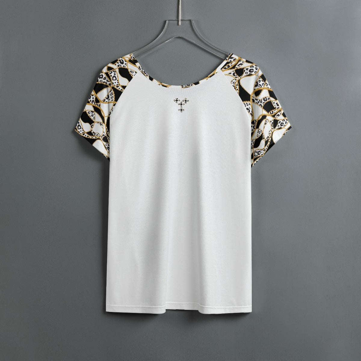 FAITH Black and White Leopard Chain Print Round Neck Shirt - WearYnobe