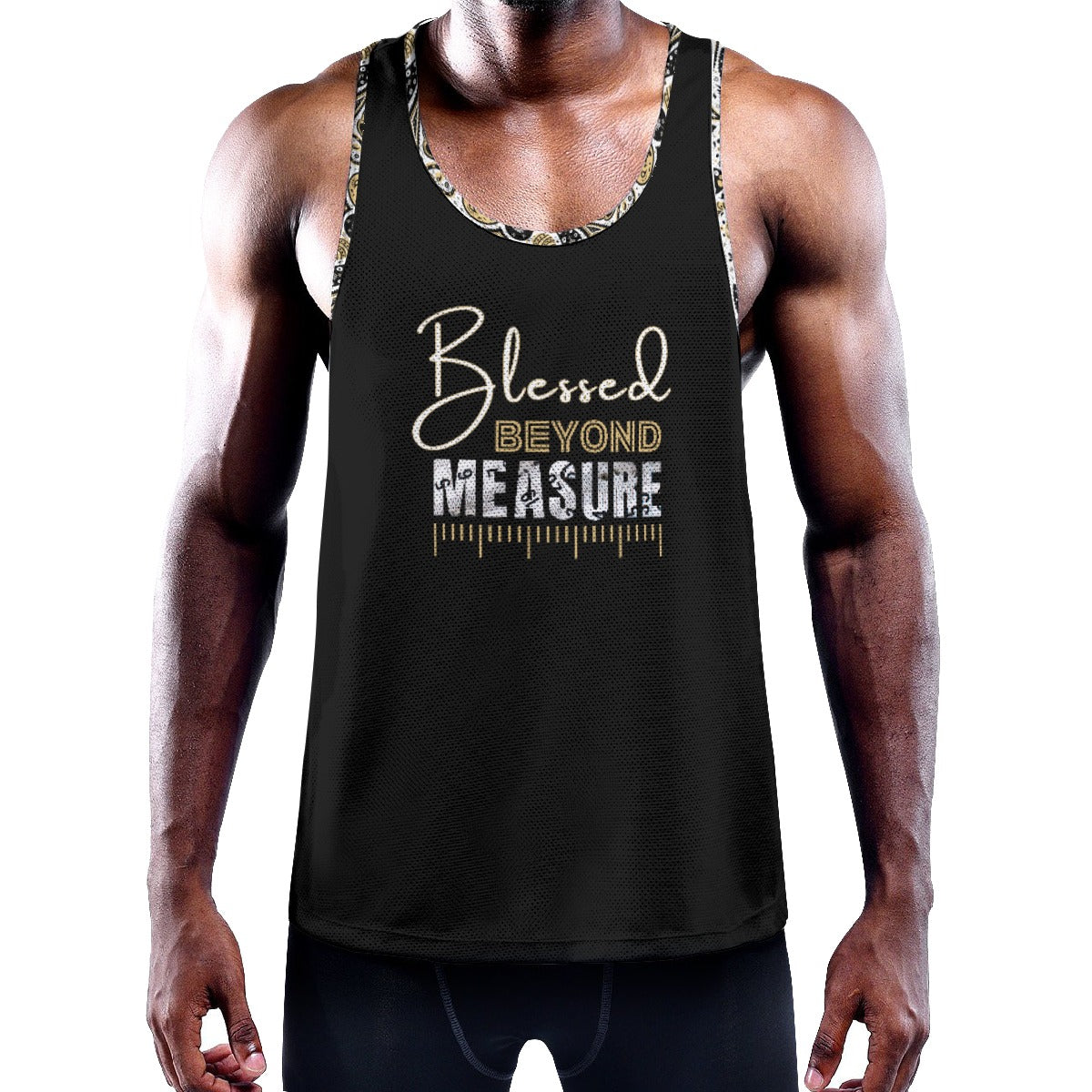 BLESSED BEYOND MEASURE Y Back Paisley Collar Muscle Tank Top - WearYnobe