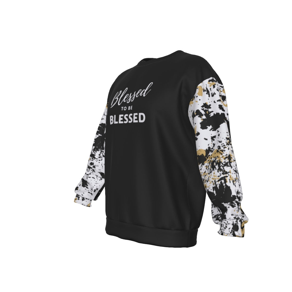 BLESSED TO BE BLESSED Paint Splatter Print Sleeve Sweatshirt - WearYnobe