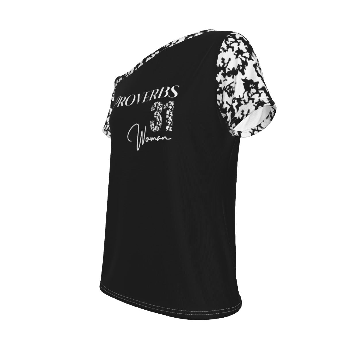 PROVERBS 31 Woman Off-Shoulder Tie Dye PrintT-shirt - WearYnobe