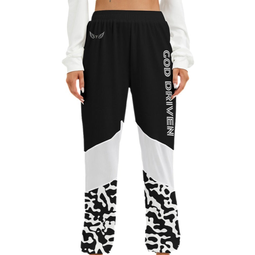 GOD DRIVEN  Black and White Camouflage Print Mesh Pants - WearYnobe