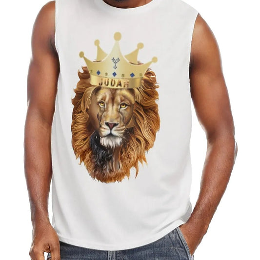 JUDAH CROWN KING White O Neck Sleeveless T Shirt - WearYnobe
