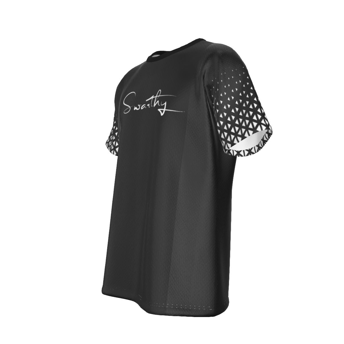SWARTHY Black Pattern Sleeve T Shirt - WearYnobe