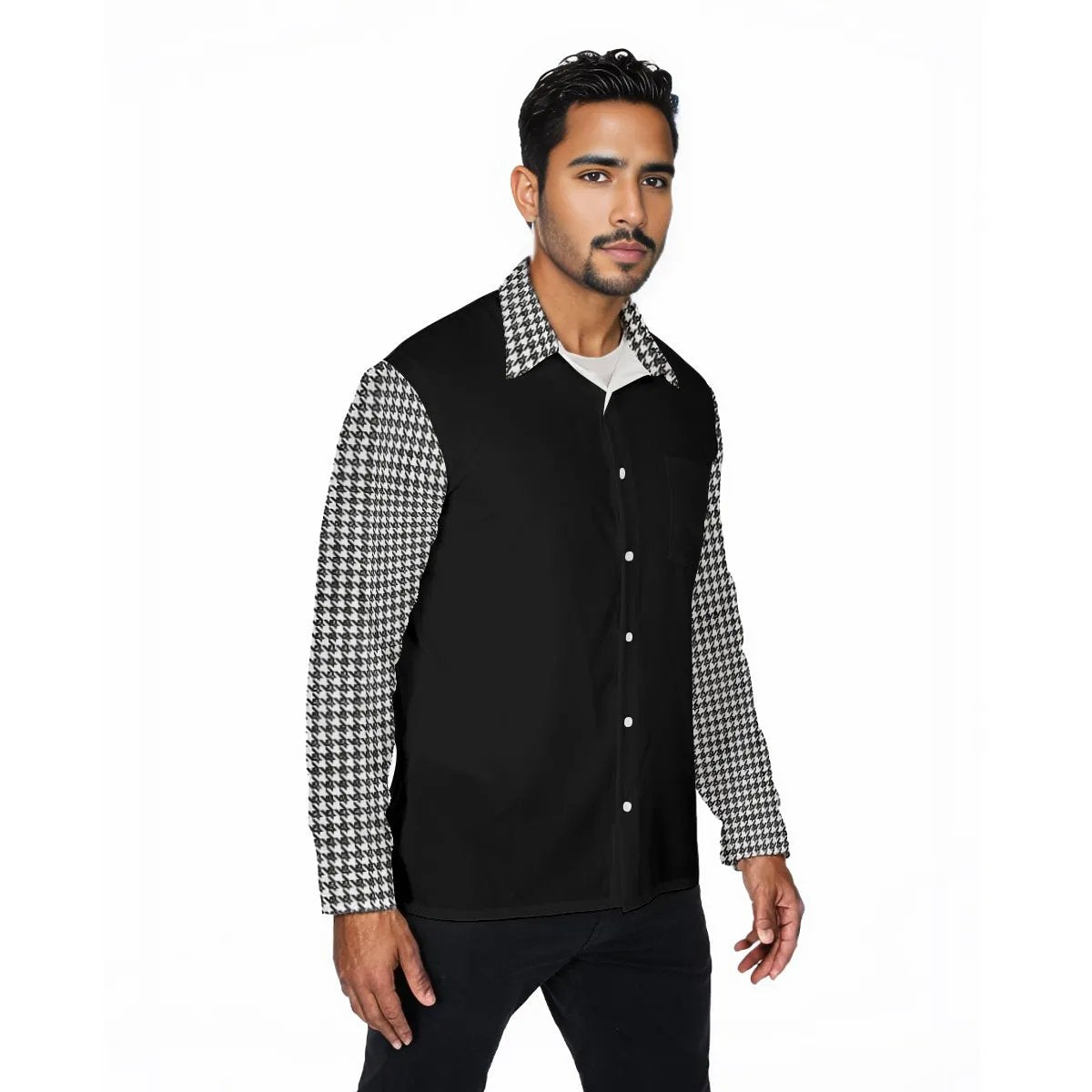 PRAY WITHOUT CEASING Houndstooth Plaid Long Sleeve Shirt