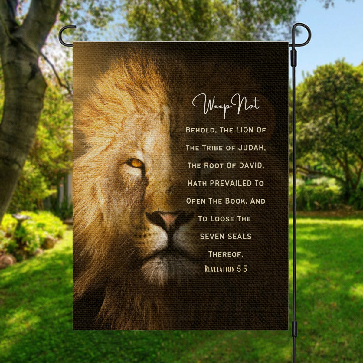 JUDAH Weep Not Revelation 5:5 Garden Flag - WearYnobe