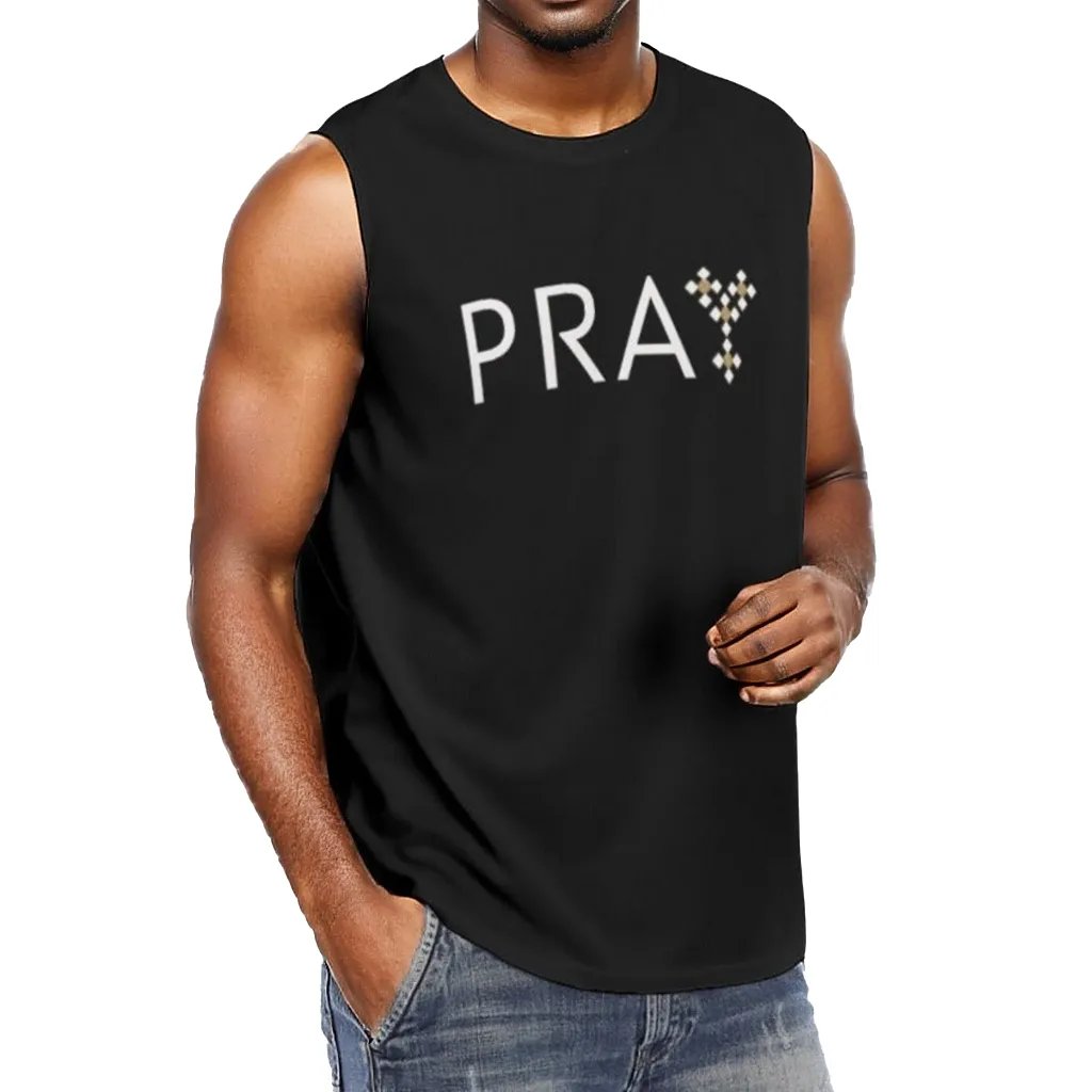 PRAY Black O Neck Sleeveless Tank Top - WearYnobe