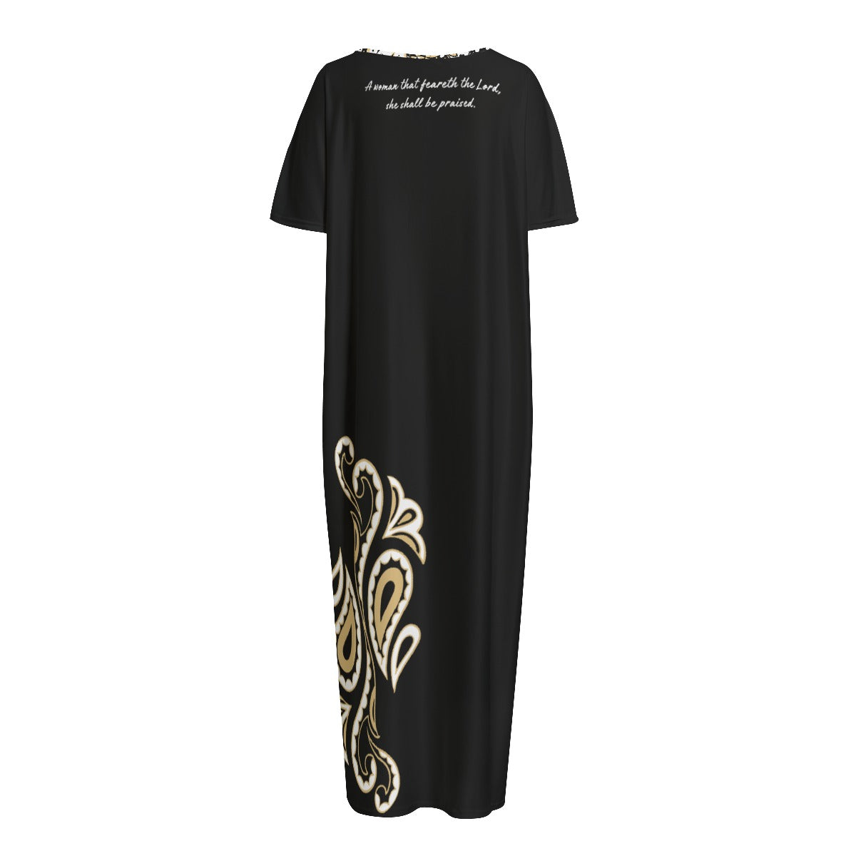 PROVERBS 31 Woman Paisley Long Gown Dress With Pockets - WearYnobe