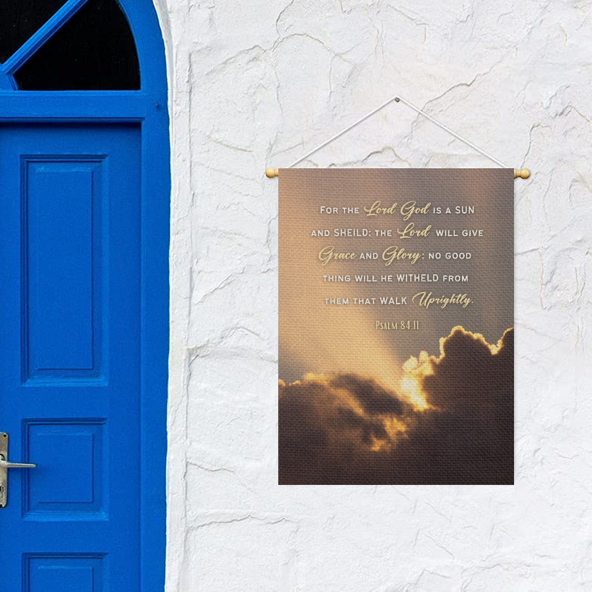 WALK UPRIGHTLY 84:11 Psalm Garden Flag - WearYnobe
