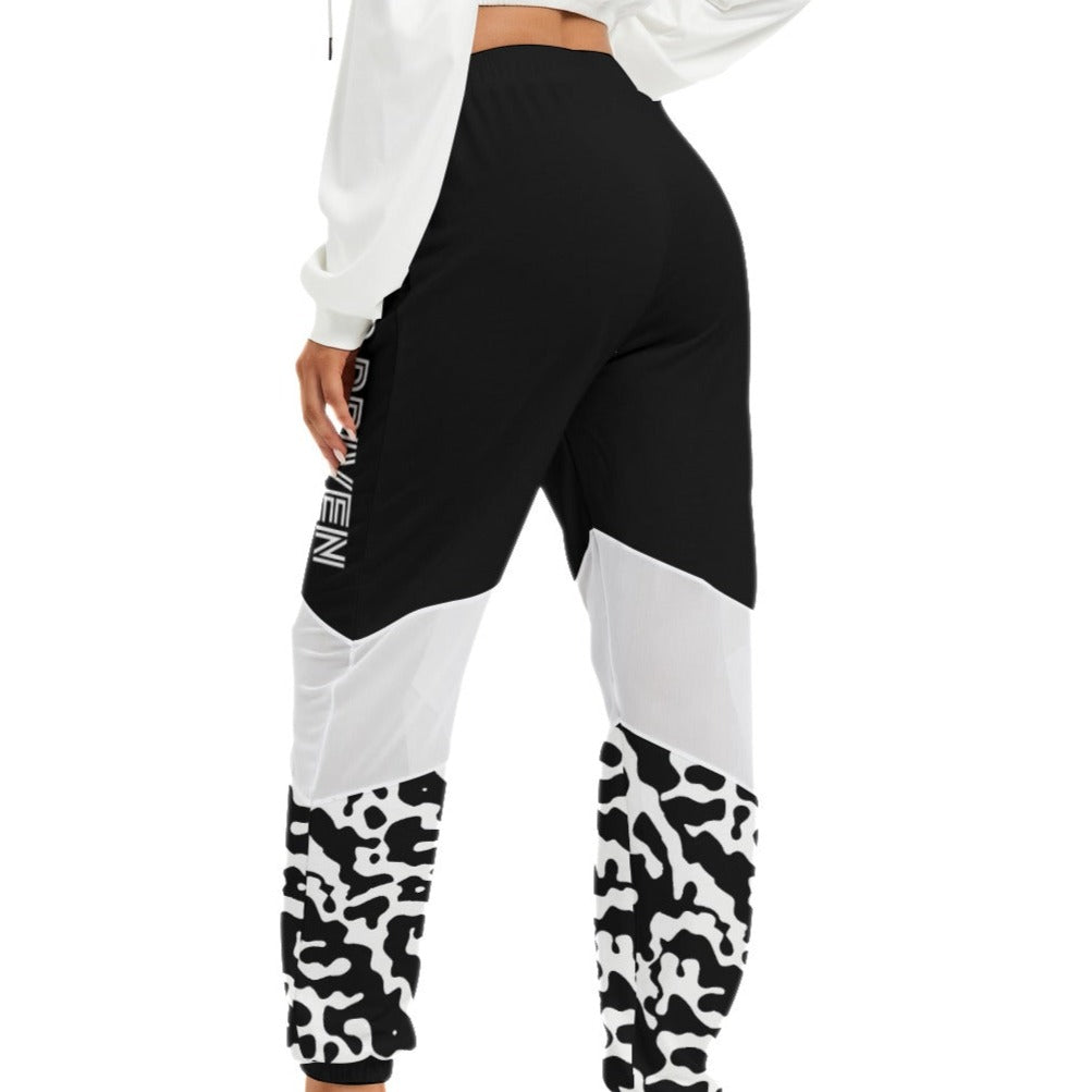 GOD DRIVEN  Black and White Camouflage Print Mesh Pants - WearYnobe