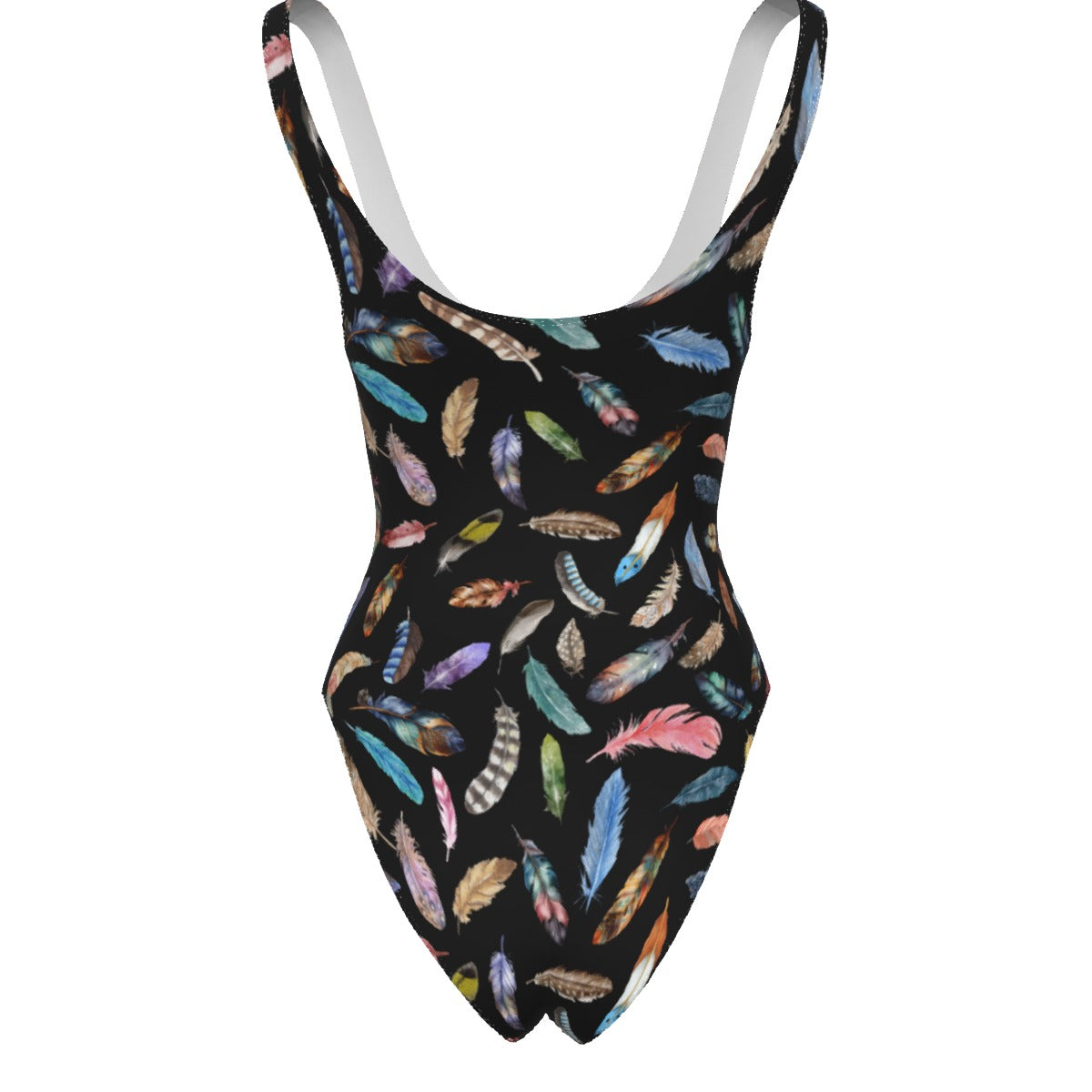BELIEVE John 3:16 Feather Print One Piece Swimsuit