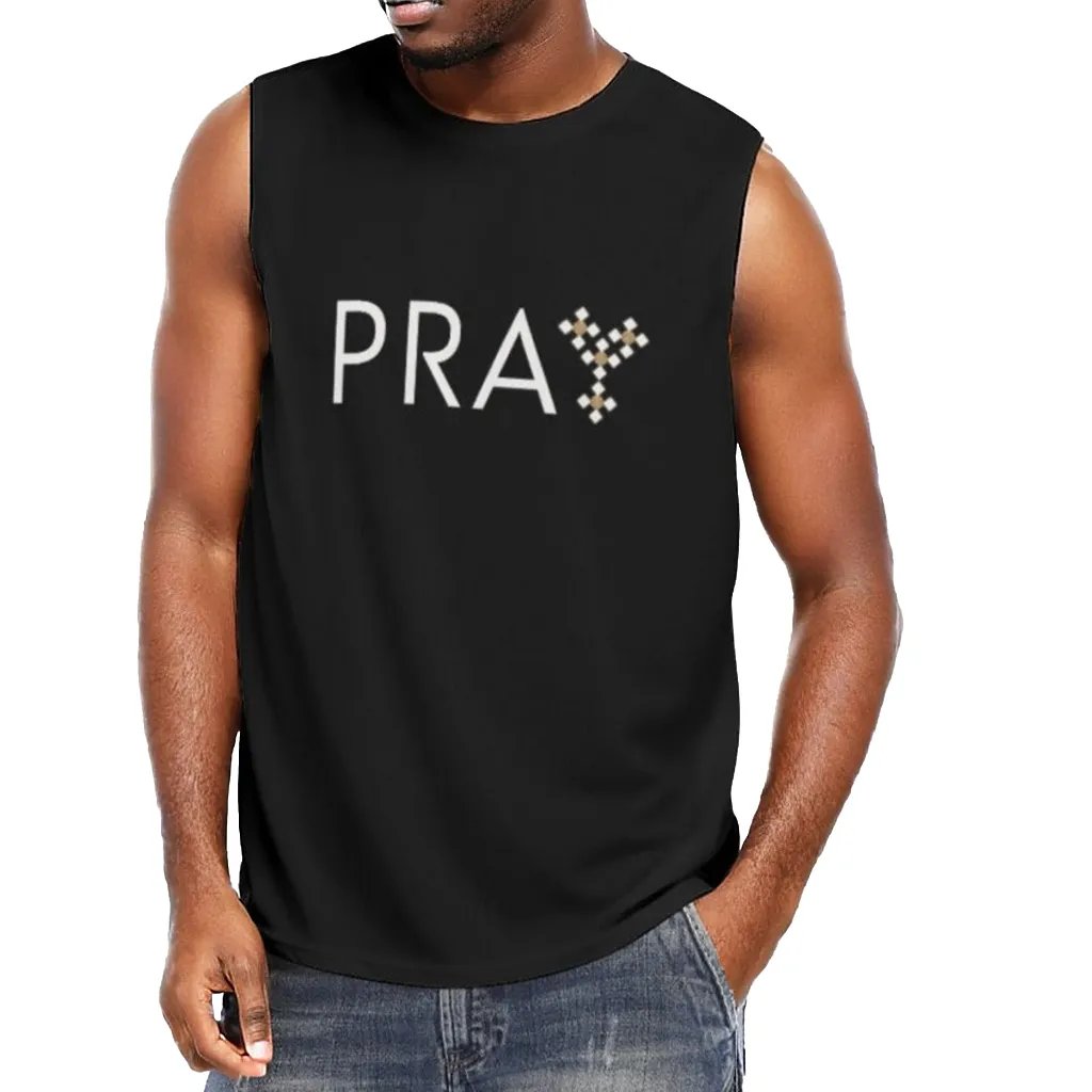 PRAY Black O Neck Sleeveless Tank Top - WearYnobe