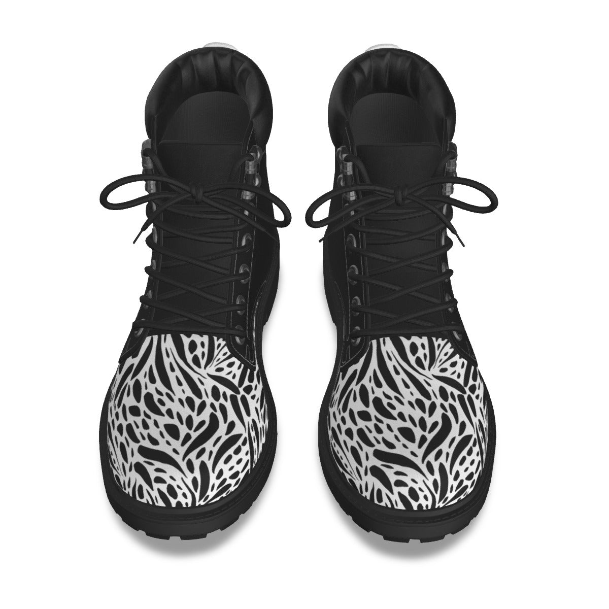 PROVERBS 31 Woman Black White Short Boots - WearYnobe