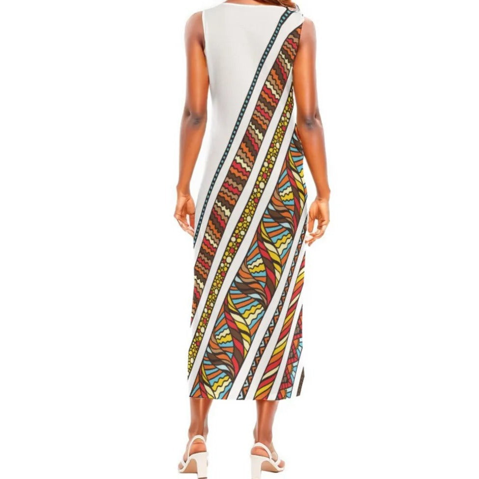 BLESSED Multicolor Pattern Tank Top Long Dress