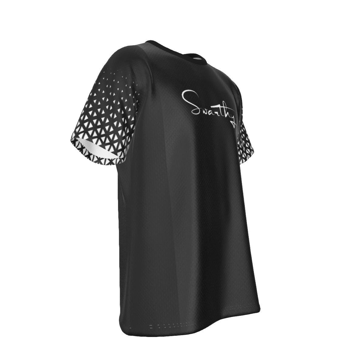 SWARTHY Black Pattern Sleeve T Shirt - WearYnobe