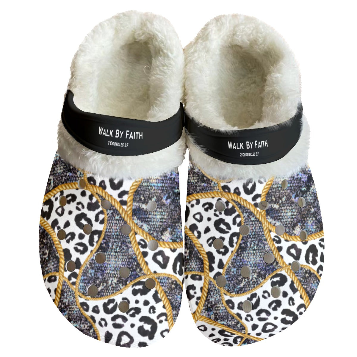 Women's WALK BY FAITH Leopard Print Fleece Clogs - WearYnobe